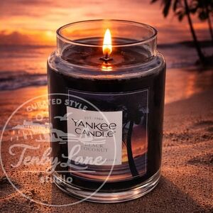 Yankee Candle‎ Black Coconut 22oz Classic Large Jar Dark Coconut Tropical